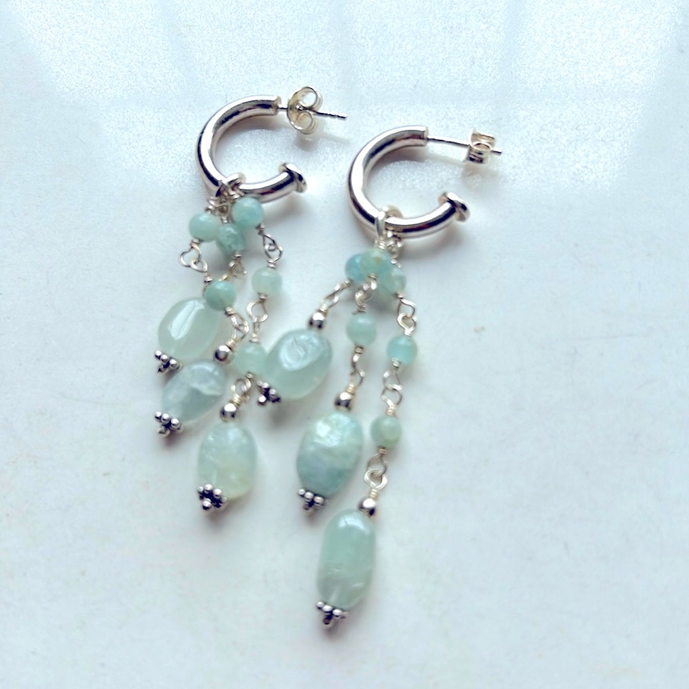 Vintage sterling silver earrings with beads